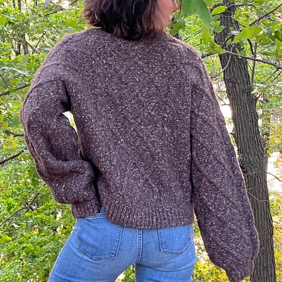 Lucky Brand Brown Chunky Knit Cardigan - Picture 3 of 8